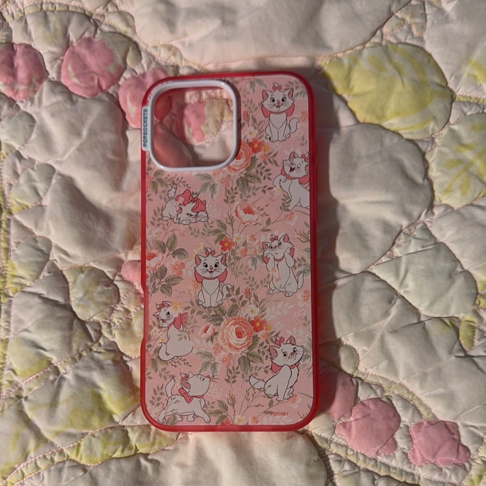 Charming Cat and Floral iPhone Case